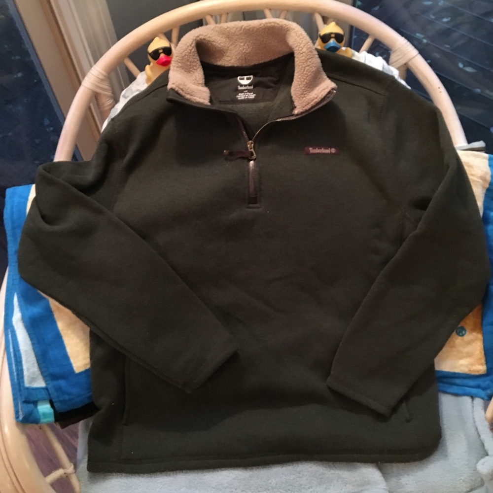 Timberland 1/4 Zip Sweater Sherpa Collar Size L